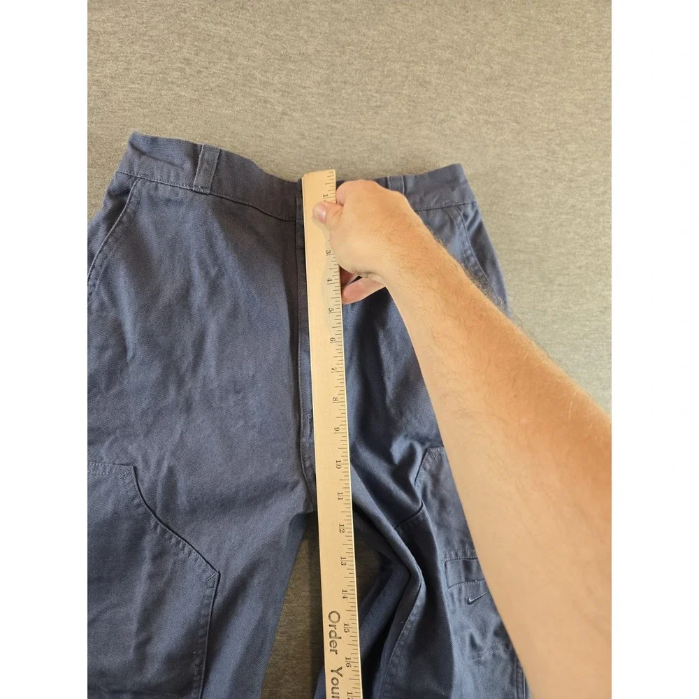 Nike Sportswear Metro Ground Carpenter Pants Boys L Blue Canvas Wide Leg FV8047‎